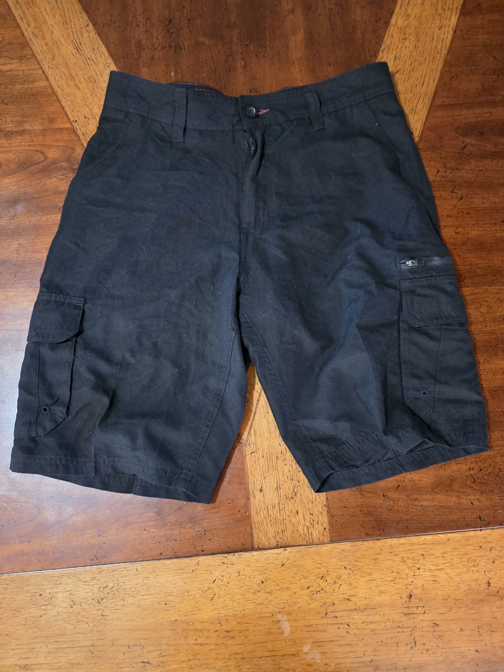 burnside Black Cargo Shorts with Multiple Pockets